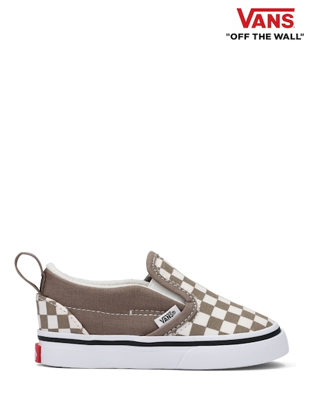 Vans Kids Check Slip On Brown Trainers (F38717) | €44