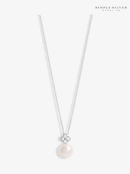 Simply Silver 925 Clover And Pearl Pendant (F38727) | ¥ 7,110