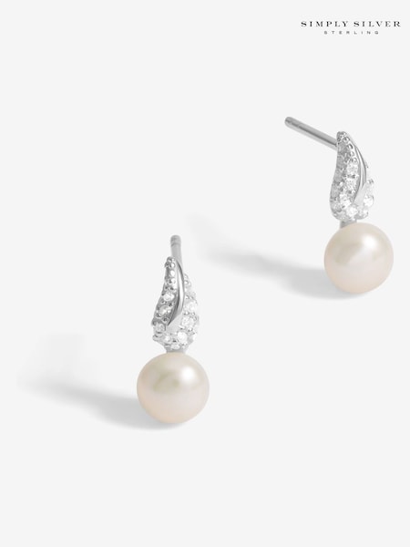 Simply Silver Silver Tone 925 Polished Tear Drop Stud Earrings (F38739) | €32