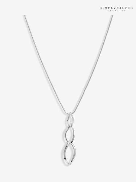 Simply Silver Silver Tone 925 Polished Flat Spiral Pendant (F38785) | €57