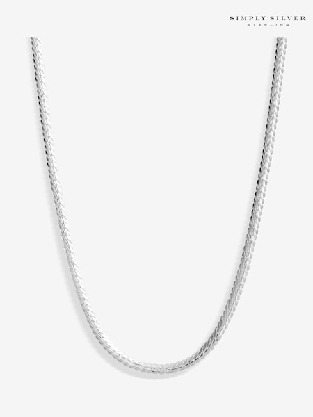 Simply Silver Silver Tone 925 Flat Herringbone Necklace (F38799) | €114