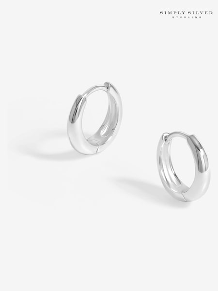 Simply Silver 925 Polished Mini Hoop Earrings (F38811) | ‏126‏₪