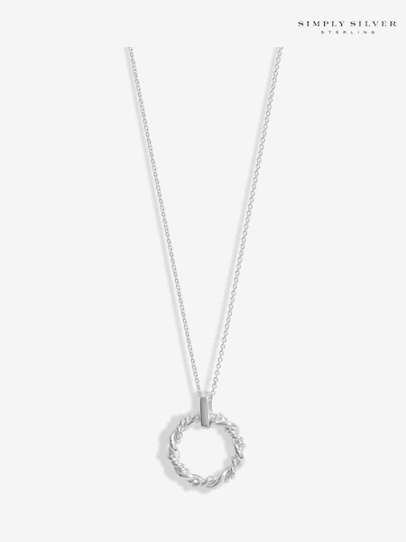 Simply Silver Silver Tone 925 Twisted Open Wreath Pendant (F38814) | €44