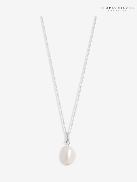 Simply Silver Silver Sterling 925 Semi Precious Pearl Pendant Necklace (F38821) | €36