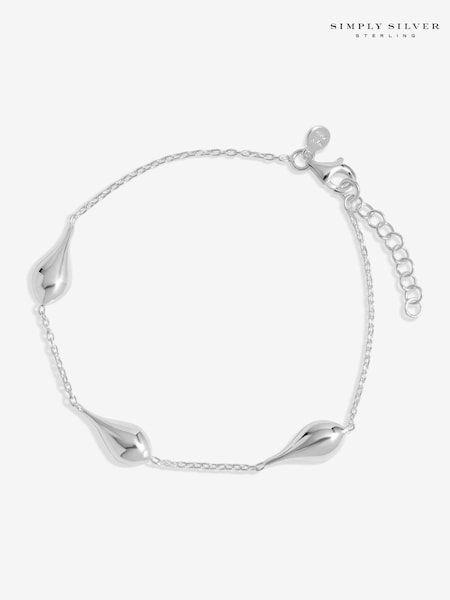 Simply Silver Silver Tone 925 Polished Nugget Orb Bracelet (F38828) | €72