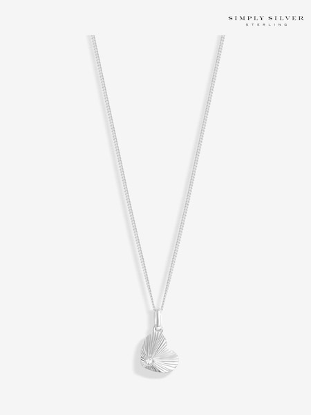Simply Silver Silver Tone 925 Polished Diamond Cut Heart Pendant (F38842) | €44