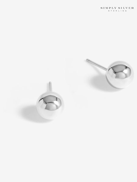 Simply Silver Silver Tone 925 Polished Orb Stud Earrings (F38849) | €25