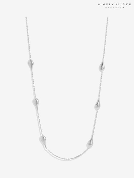 Simply Silver Silver Tone 925 Polished Nugget Orb Necklace (F38851) | €107