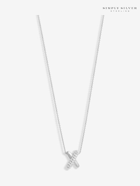Simply Silver Silver Sterling 925 Kiss Pendant Necklace (F38856) | €32