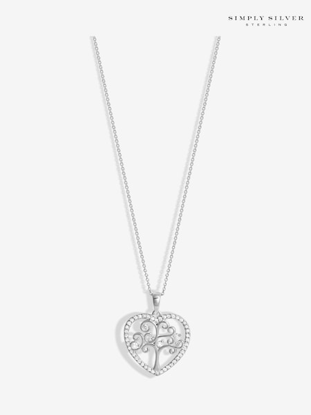 Simply Silver Silver Tone 925 Tree Of Love Heart Pendant (F38864) | €51
