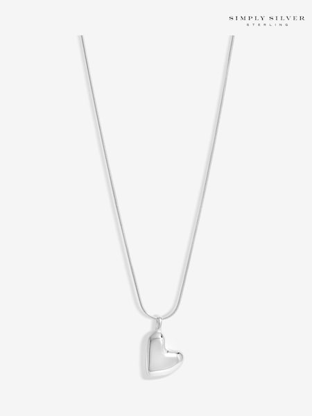 Simply Silver Silver Tone 925 Molten Heart Pendant (F38865) | €51