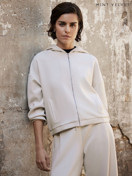 Mint Velvet Neutral Zip Up Hoodie (F38876) | €74