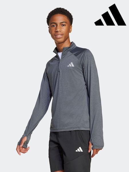 adidas Dark Grey Quarter Zip Long Sleeve Training Top (F38960) | €33