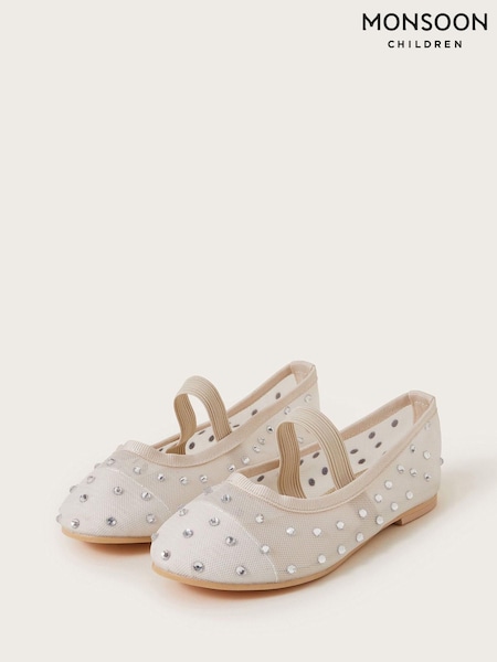 Monsoon Natural Diamante Mesh Ballerina Flats (F38972) | 139 QAR - 158 QAR