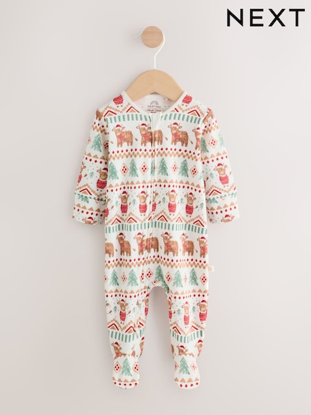 Ecru Baby Christmas Hamish Sleepsuit (0mths-3yrs) (F40063) | AED46 - AED51