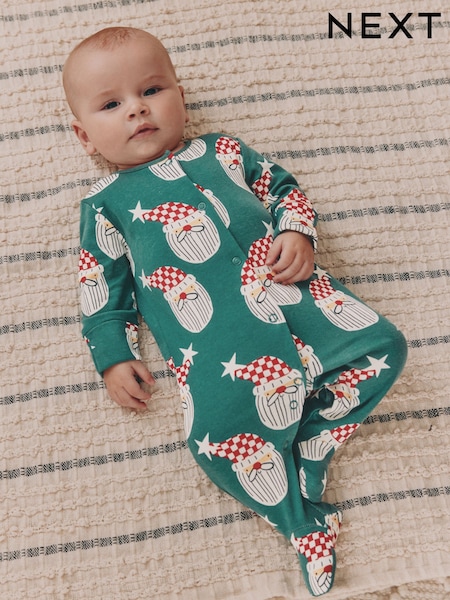 Green Santa Baby Christmas Family Sleepsuit (0mths-3yrs) (F40064) | €12 - €13