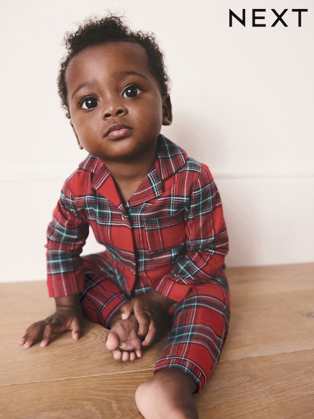 Red Tartan Baby Christmas Family Sleepsuit (0mths-3yrs) (F40065) | €15 - €17.50