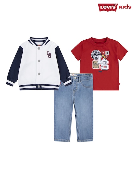 Levi's® White Bomber Jacket T-Shirt and Jeans (F40113) | R$ 495