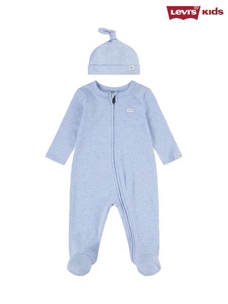 Levi's® Blue Baby 100%  Cotton Sleepsuit and Hat Set (F40116) | €57