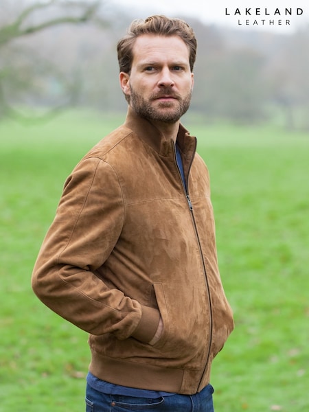 Lakeland Leather Natural Dalston Suede Bomber Jacket (F40146) | kr3 555