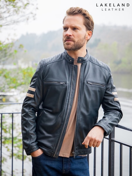 Blau - Lakeland Leather Charlie II Racer Jacket (F40150) | 504 €