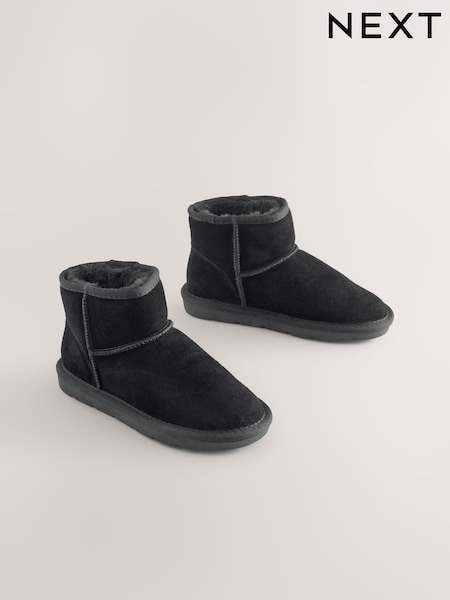 Black Standard Fit (F) Water Repellent Suede Short Pull-On Boots (F40181) | 129 QAR - 163 QAR