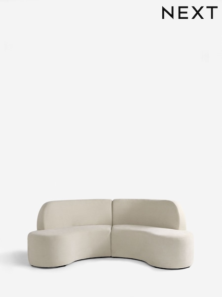 Relaxed Linen Look Pebble Bexley Banquette Bench (F40197) | €1,525