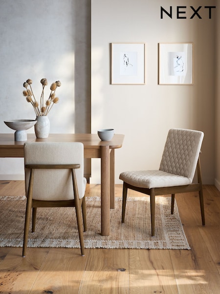 Set of 2 Pebble Atlas Dark Wood Leg Dining Chairs (F40199) | €440