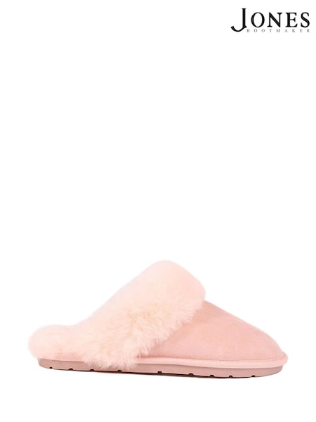 Jones Bootmaker Pink Bella Rose Sheepskin Mules Slippers (F40219) | R$ 485