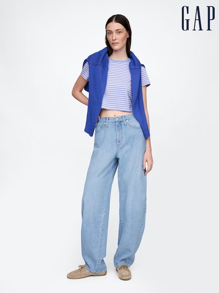 Gap Blue UltraSoft High Waisted Barrel Jeans (F40225) | €79