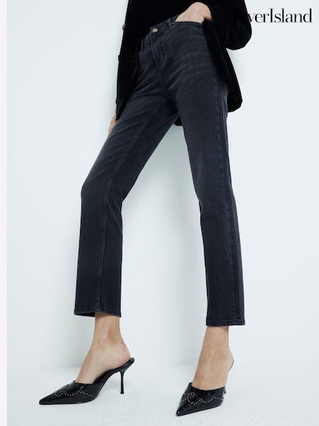 River Island Black Slim Fit High Rise Ankle Jeans (F40341) | €60