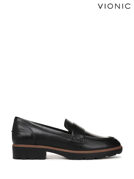 Vionic Womens Cleo Wide Fit Arch Support Black Loafers (F40365) | 218 €