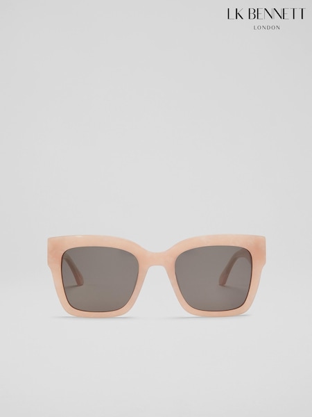 LK Bennett Natural Elsa Pearl Acetate Square Sunglass Frame (F40399) | ₪498