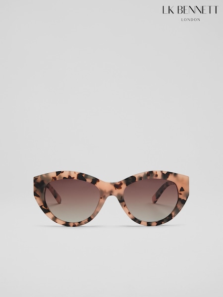 LK Bennett Luana Tort Acetate Cat Eye Sunglass Frame (F40411) | €131