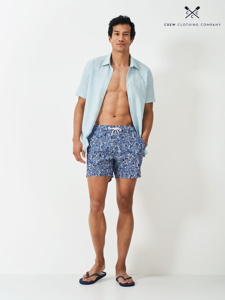 Crew Clothing Company Blue Floral Printed Swim Shorts (F40422) | €58