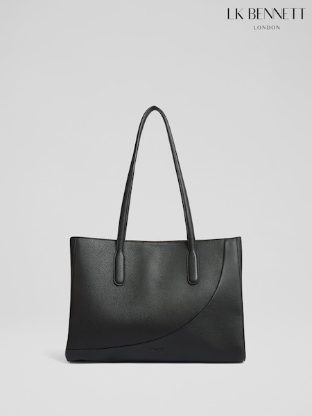 LK Bennett Black Olivia Grained Leather Old Tote (F40458) | ₪1,504