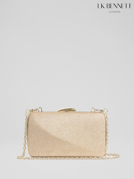 LK Bennett Metallic Charlotte Glitter Old Box Clutch Bag (F40471) | €253