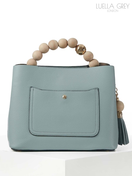 Luella Grey Demi Beaded Handle Cross-Body Tote White Bag (F40548) | €168