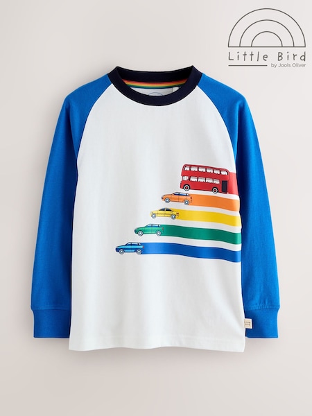 Little Bird by Jools Oliver Blue Rainbow Long Sleeve Raglan T-Shirt (F40589) | €20 - €25