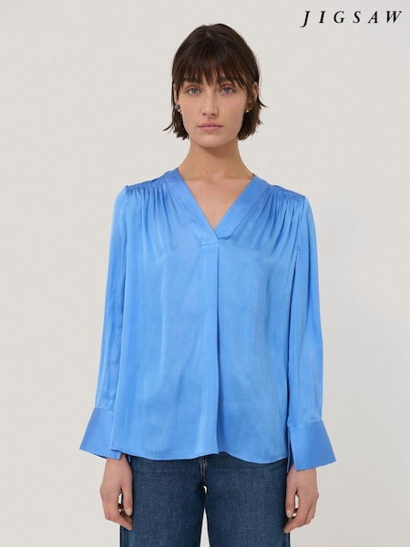 Jigsaw Blue Satin Tunic Top (F40693) | €152