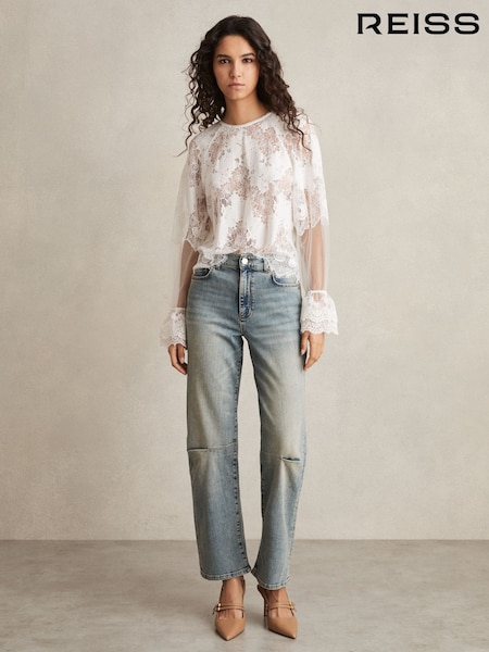 Reiss Light Blue Mahni Barrel-Leg Dart Jeans (F40783) | €210