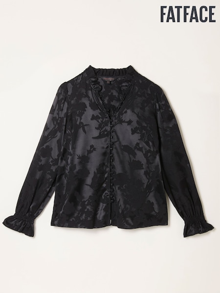 FatFace Briar Black Jacquard Top (F40804) | AED402