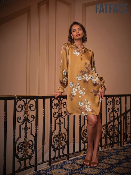 FatFace Silas Gold Printed Dress (F40805) | €105