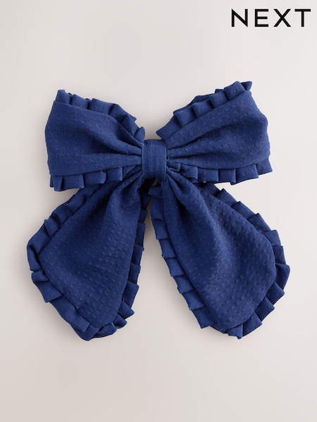 Navy Frill Bow Clip (F40828) | AED30