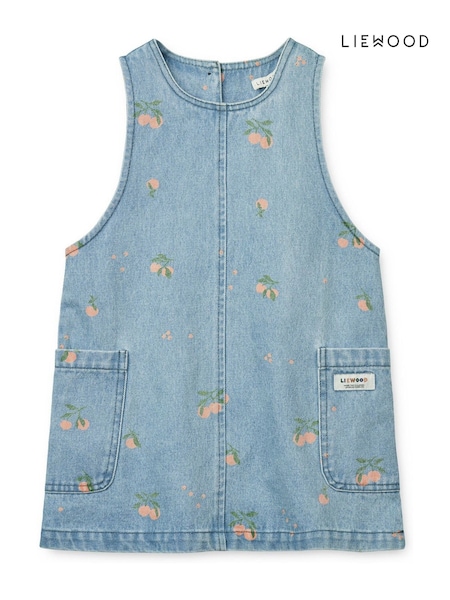 Liewood Blue 100% Organic Cotton Angelica Printed Denim Dress (F40882) | ‏317‏₪