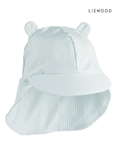 Sininen - Liewood Senia Seersucker Uv Protection Sun Hat With Ears (F40917) | €38