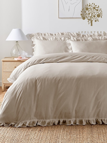 Appletree Natural Cassia Frill 100% Cotton Duvet Cover Set (F40936) | ₪191 - ₪342