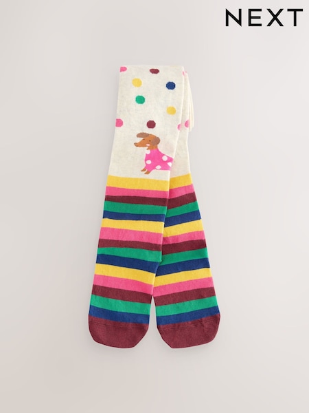 Crème - Cotton Rich Dog Character Print Tights (F40939) | € 6 - 7 €