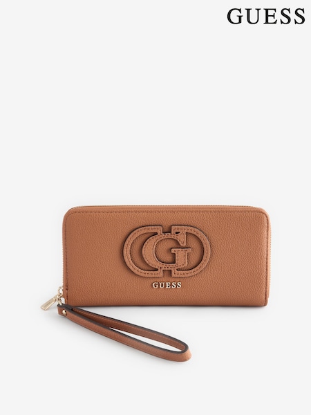 Guess Large Camel Laurel Saffiano Zip Around Purse (F40995) | R$ 545