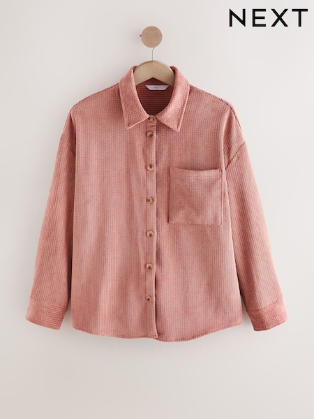 وردي - Corduroy Long Sleeve Shacket (F40996) | ‏171 ر.ق.